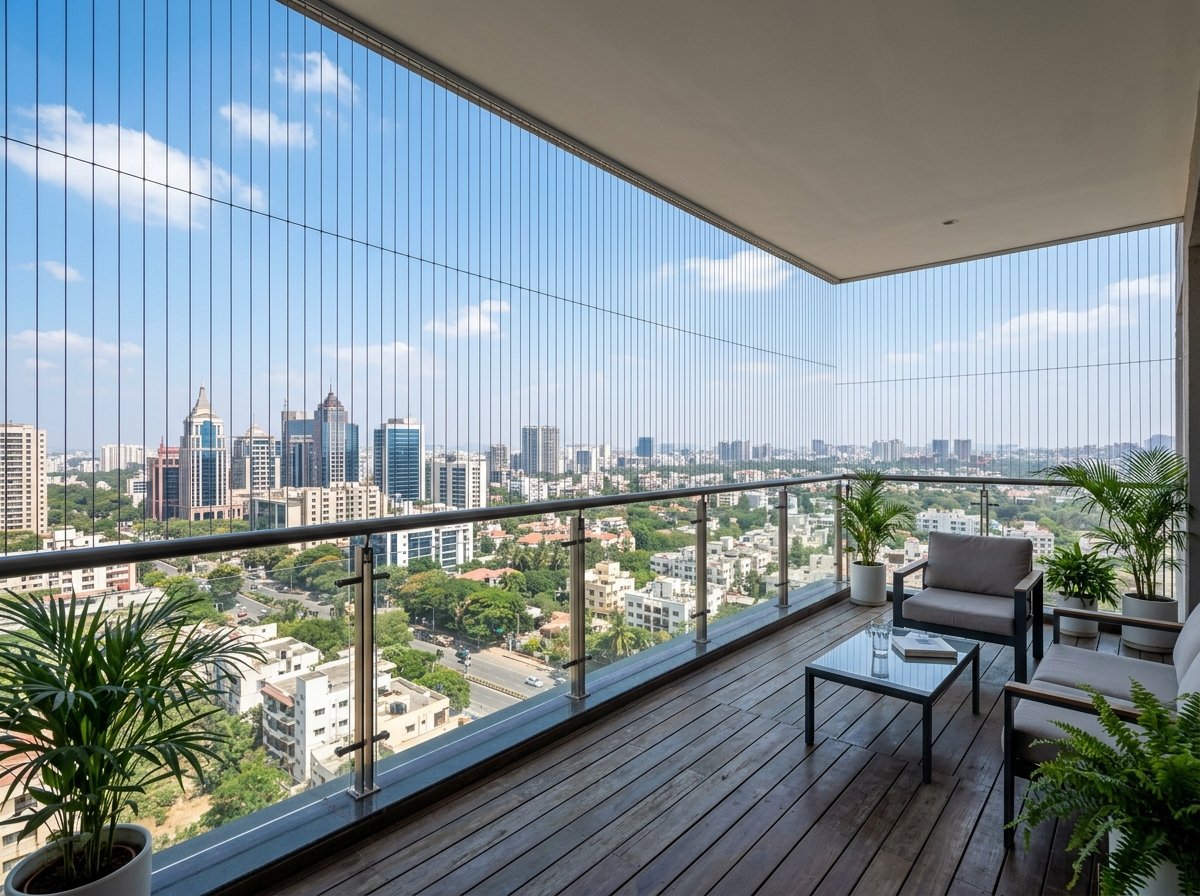 Commercial penthouse invisible grills